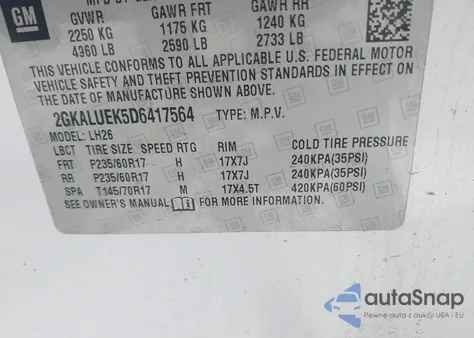 2013 GMC Terrain Slt-1 из США, поврежденный, VIN 2GKALUEK5D6417564